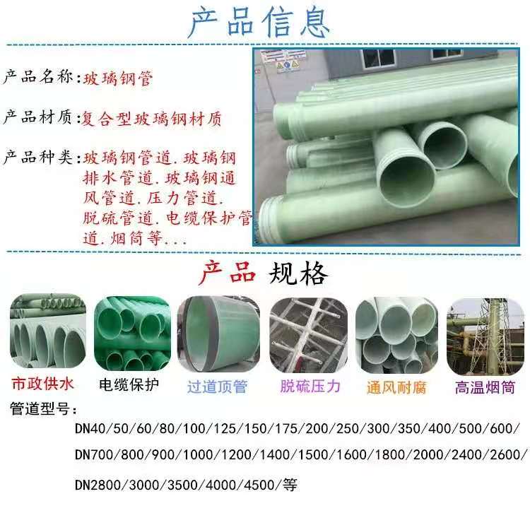 定長纏繞玻璃鋼夾砂管廠家批發 定長纏繞玻璃鋼夾砂管廠家批發